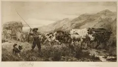 Untitled by Herbert Dicksee, NEW ZEALAND Etching on vellum, sold Jun 2019