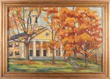 M.D. Plummer, College Hall, Amherst College, oil on canvas