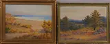 Bessie Thompson Cram, Two Landscapes, oil on panel