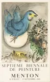 Marc Chagall, L'Oiseau Bleu (Septieme Biennale de Pienture Menton ((Sorlier Posters 115)), 1968, Color lithographic poster from the unnumbered edition of 2,000 with text