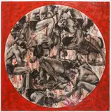 Ida Bagus Putu Purwa, Struggle, oil and charcoal on canvas