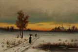 W. Warren Brown, A Bundle of Wood for the Evening Fire, oil on canvas