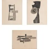 Léon Prébandier, "Untitled", three etchings on paper
