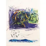 Mimmo Germana, "Untitled", 1991, oil and mixed media on paper