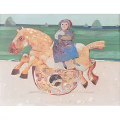 Antonio Possenti, "A Rocking Horse", mixed media on panel