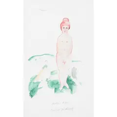 Antonio Possenti, "Standing Nude", pencil and watercolor on paper