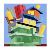 Tancredi Fornasetti, "Colored Condominiums", 2026, acrylic on canvas