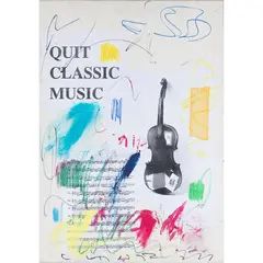 "Quit classic music" by Giuseppe Chiari, mixed media and collage on canvas, offered Sep 2026