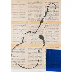 Giuseppe Chiari, "Untitled", 2000, mixed media and collage on musical scores