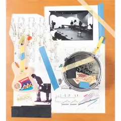 Giuseppe Chiari, "My first band", 2001, mixed media and assemblage on panel