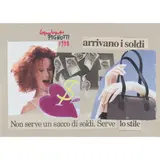 Lamberto Pignotti, "Arrivano i soldi", 1998, collage on cardboard