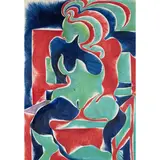 Fritz Baumgartner, "Female Nude", tempera on paper
