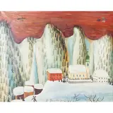 Bernardo Pasotti, "Snowy Village", 1971, oil on canvas