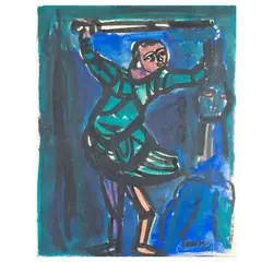 "Untitled" by Saverio Terruso, 1961, oil on cardboard, offered Sep 2026