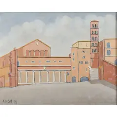 "Basilica dei Santi Giovanni e Paolo al Celio" by Mauro Chessa, 1955, oil on canvas, offered Sep 2026