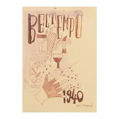 Mino Maccari, "Beltempo", 1940, ink and watercolor on paper