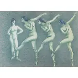 Francesco Messina, "Ballerine", color lithograph