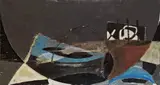 Markus Lüpertz, Die Lyra des Orpheus, 1983, Öl auf Holz und Spanplatte