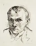 Max Beckmann, Selbstbildnis, 1914, Kaltnadel auf Velin