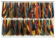 Pavlos Dionyssopoulos, Krawatten, 1969, Assemblage aus Plakatpapier unter Acrylglas gerahmt