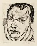 Max Beckmann, Großes Selbstbildnis, 1919, Kaltnadel auf Velin