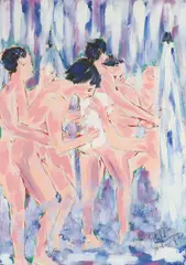 Salomé, Dusche II, 1987, Acryl auf Leinwand