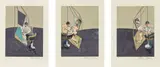 Study of the male’s back by Francis Bacon, 1987, 3-teilig: Farblithografie auf Arches-Velin, sold May 2024
