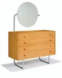 Gilbert Rohde, Chest, 1933, White holly, peroba, chrome-plated steel, Bakelite pulls, mirror plate