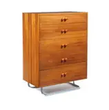 Gilbert Rohde, Chest, 1933, White holly, peroba, chrome-plated steel, Bakelite pulls
