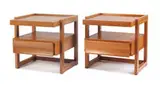 Paul Laszlo, Bedside tables (2), c. 1950, Mahogany