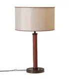 Jacques Adnet, Table lamp, c. 1950, Leather, wood