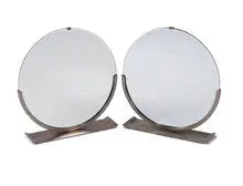 Norman Bel Geddes, Mirrors (2), 1934, Brushed steel, wood, mirror plate