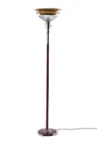 Gilbert Rohde, Uplighter floor lamp, c. 1935, Enameled and chrome-plated steel, aluminum