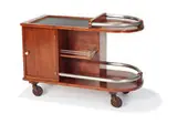 E. Blochet, French Bar cart, c. 1925, Mahogany, laminate, aluminum