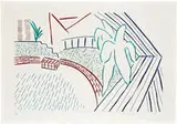 David Hockney, My Pool and Terrace (Eight by Eight to Celebrate the Temporary Contemporary), 1983, Color lithograph