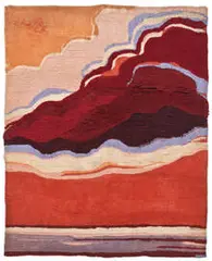 Steve Lyda, Untitled, c. 1975, Hand-hooked and tufted wool wall hanging