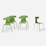 Konstantin Grcic, Remo chairs, set of six, 2015 / 2019, plastic, chrome-plated steel