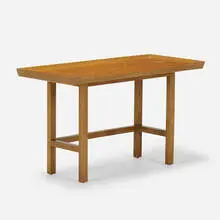 Work table, model 5199 by Edward Wormley, c. 1949-57, bleached mahogany, plywood, sold Jul 2021