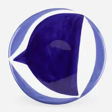 Wall-hanging charger by David Hayes, 1969, glazed earthenware, sold Jul 2021