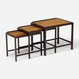 Edward Wormley, Nesting tables model 5745, set of three, 1956, walnut, mahogany