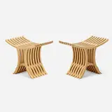 Craft, Benches, pair, c. 2000, laminated oak