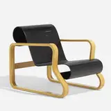Paimio lounge chair by Alvar Aalto, birch plywood, lacquered wood, sold Jul 2021