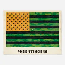 Moratorium (Flag Poster) by Jasper Johns, 1969, offset lithograph in colors, sold Jul 2021