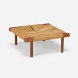 Fitch stool by George Nakashima, American black walnut, sea grass cord, sold Jul 2021