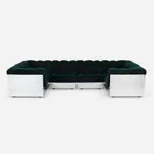 Giorgio Montani, Canasta sectional sofa, c. 1970, chrome-plated steel, upholstery