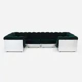 Giorgio Montani, Canasta sectional sofa, c. 1970, chrome-plated steel, upholstery