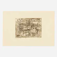 Roy De Forest, Untitled, 1975, etching and aquatint on Arches