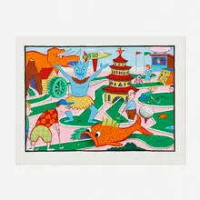 Rodney Greenblat, Go-Go Golf, c. 1987, screenprint in colors
