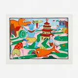 Rodney Greenblat, Go-Go Golf, c. 1987, screenprint in colors