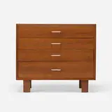 Cabinet, model 4606 by George Nelson & Associates, walnut, aluminum, sold Jul 2021